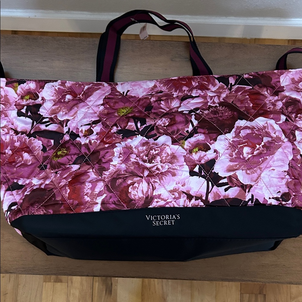Victoria’s Secret Pink and Black Floral Tote